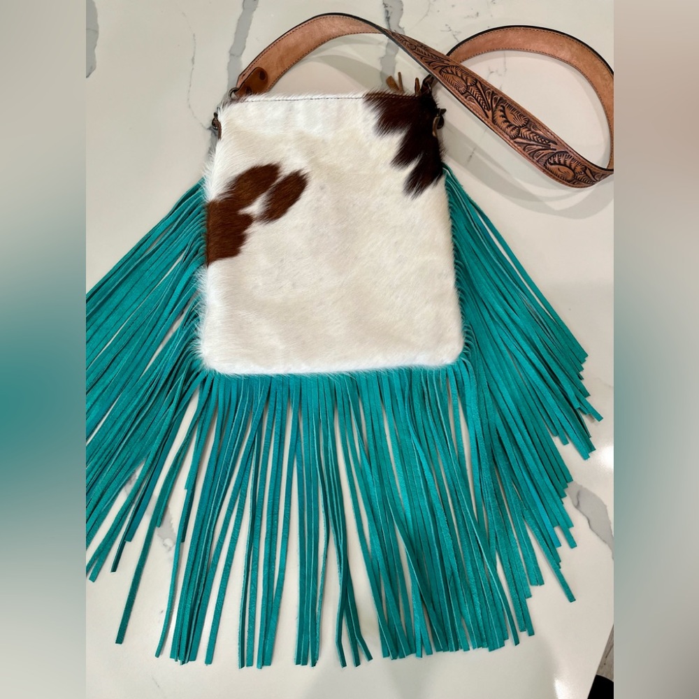 Cowhide Fringe Crossbody Bag